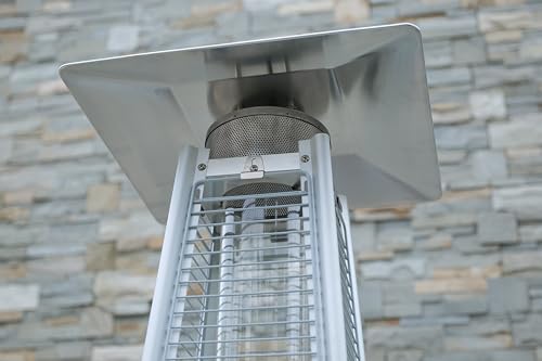 BTExpert 48000 BTU Pyramid Patio Heater for Outdoor Double Layer Stainless Steel Burner Triple Protection System Quartz Glass Tube Propane Heater for Home & Commerical Black