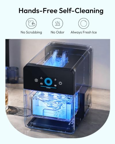 EUHOMY 2" Ice Ball Maker Countertop, 4Pcs in 40Mins, 144Pcs/day, Self-Cleaning Sphere Ice Maker with Crystal Clear Ice, Round Ice Cube Maker Machine for Whiskey & Bourbon