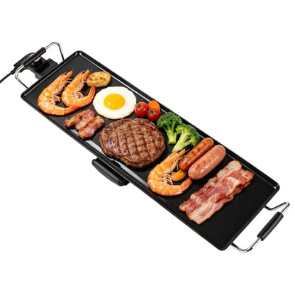I-Keukenn 30-Inch Electric Griddle & Teppanyaki Grill, 1400W Large Non-Stick Surface, Intelligent Temperature Control, Easy to Clean. Indoor/Outdoor Use for Pancakes, BBQ, Camping & Gatherings