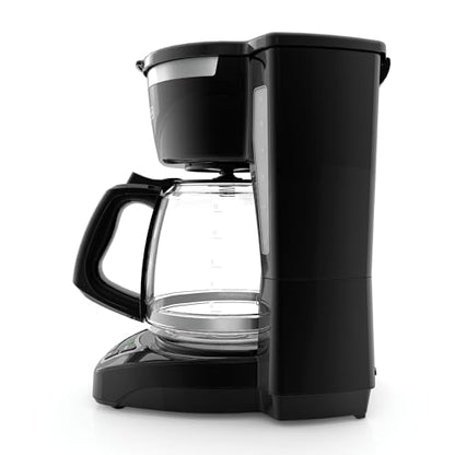 BLACK+DECKER 12-Cup Digital Coffee Maker, Programmable, Washable Basket Filter, Sneak-A-Cup, Auto Brew, Water Window, Keep Hot Plate, Black