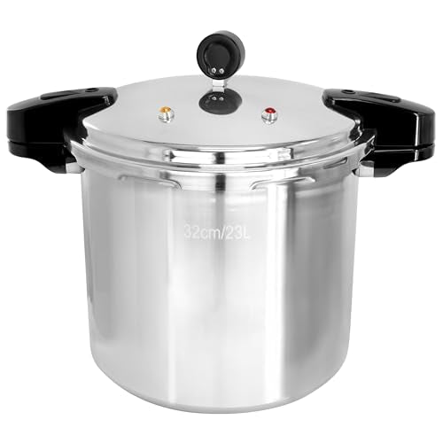 MegaChef 24 Quart Large Capacity Aluminum Stovetop Pressure Cooker for Induction and Gas Stove-Tops