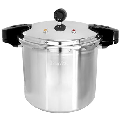 MegaChef 24 Quart Large Capacity Aluminum Stovetop Pressure Cooker for Induction and Gas Stove-Tops
