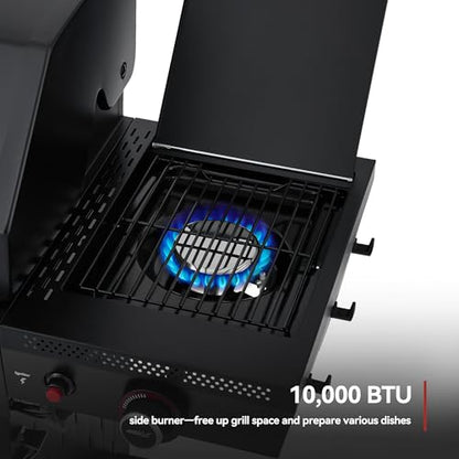 Royal Gourmet GE6001H 6-Burner Gas Grill, 72,000 BTU, 691 Sq. In. Cooking Area, with Sear and Side Burner, Side Shelf with hooks, spice basket, Movable Cabinet Style Grill for Outdoor Grilling, Black