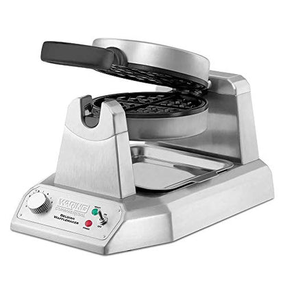 Waring Commercial Belgian Waffle Maker, 25 Waffles per Hour, Rotary Feature for Even Baking, Triple-Coated Nonstick Plates, NSF Certified, WW180X