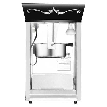 Matinee Popcorn Machine - 8oz Popper with Stainless-Steel Kettle, Reject Kernel Tray, Warming Light, and Accessories by Great Northern Popcorn (Black)