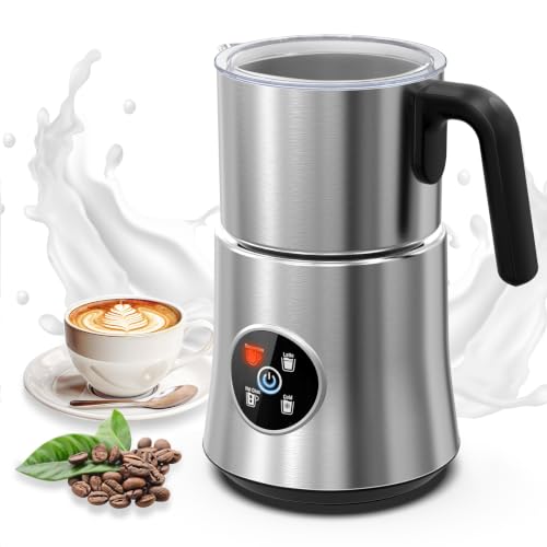 Milk Frother and Steamer, 4-in-1 Automatic Hot and Cold Foam Maker with 900ml Detachable Stainless Steel Jug, Electric Frother for Latte, Cappuccino, Macchiato, Hot Chocolate