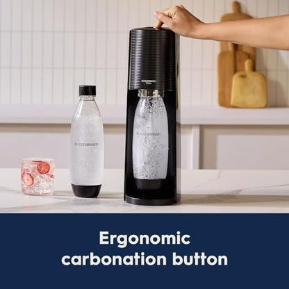 SodaStream Terra Sparkling Water Maker Bundle (Red), with CO2, Dishwasher Safe Bottles, and Bubly Drops Flavors