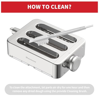 All Metal Pasta Attachment 3 In 1 Set For Kitchenaid Stand Mixer, Included Pasta Sheet Roller, Spaghetti Cutter, Fettuccine Cutter Maker Accessories And Cleaning Brush
