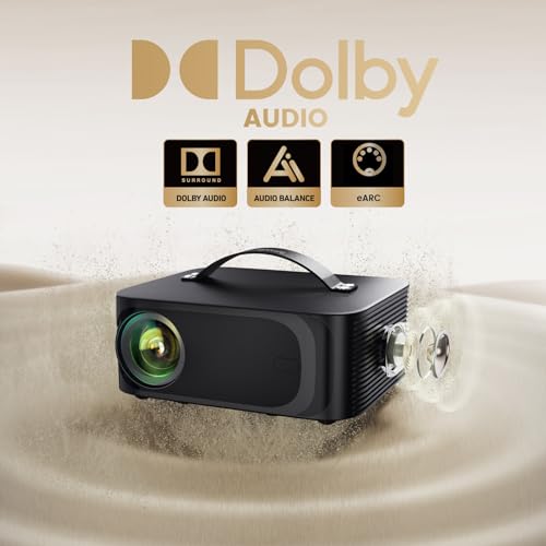 Projector-4K with WiFi and Bluetooth: [Pro-Level Brightness/50W DoIby/Built-in APPs] Outdoor-Projector Smart OS 2.0&AI Auto Focus, ONOAYO Portable Proyector Compatible with Netflix/YouTube/PrimeVideo