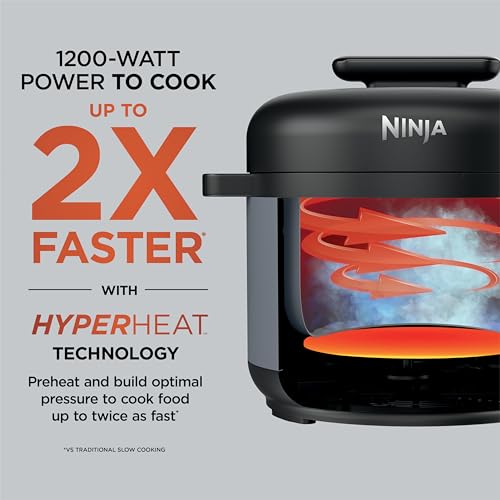 Ninja HyperHeat 9-in-1 Electric Pressure Cooker | 6.5 Qt Multi Cooker with Sear/Sauté, Slow Cooker, Rice Cooker, Sous Vide | 1200W | Fast Cooking, PFAS-Free Pot | Stone Purple | PC201SP