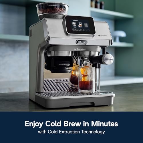 De'Longhi La Specialista Touch Espresso Machine with Grinder & Milk Frother – Cold Brew & Iced Coffee Maker, Burr Grinder, 10 Drink Presets, Compact Bean to Cup, Award-Winning Italian Design