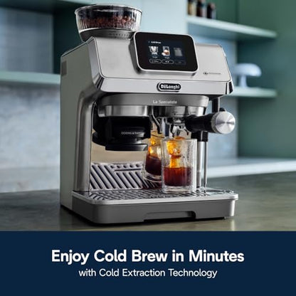 De'Longhi La Specialista Touch Espresso Machine with Grinder & Milk Frother – Cold Brew & Iced Coffee Maker, Burr Grinder, 10 Drink Presets, Compact Bean to Cup, Award-Winning Italian Design