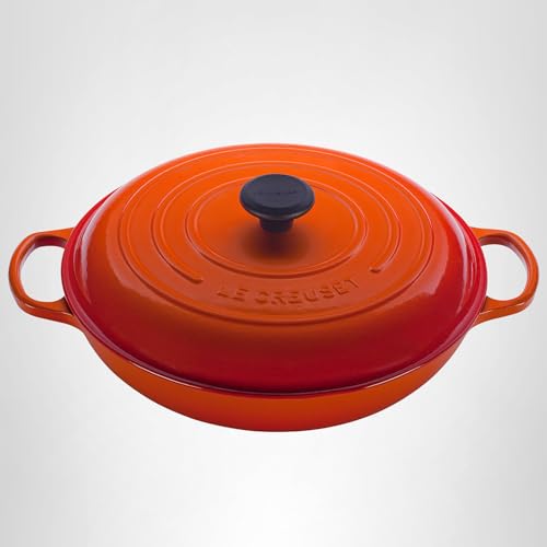 Le Creuset Enameled Cast Iron Signature Braiser, 3.5 qt., Flame