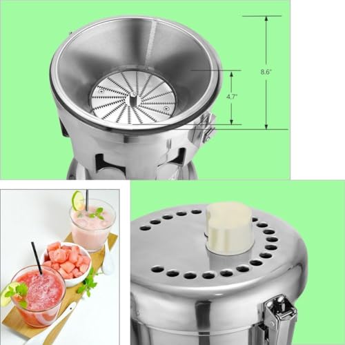 Juicer Machine, Fruit and Vegetables Juice Maker, Commercial Juice Extractor Stainless Steel Heavy Duty 110V 370W