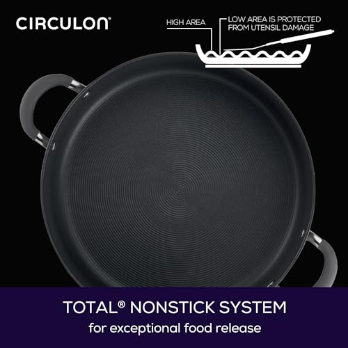 Circulon 83909 Radiance Hard Anodized Nonstick Stock Pot/Stockpot with Lid - 10 Quart, Gray