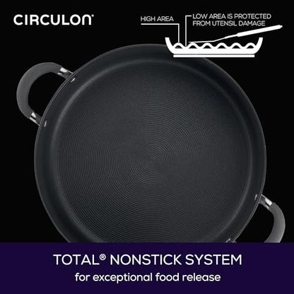 Circulon 83909 Radiance Hard Anodized Nonstick Stock Pot/Stockpot with Lid - 10 Quart, Gray