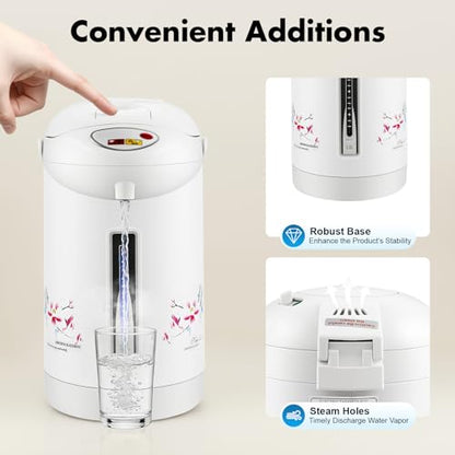 3L Electric Kettle, Hot Water Dispenser with 3 Water Dispensing Modes, 750W Fast Boil & Keep Warm, Stainless Steel Tabletop Countertop Pot for Home Kitchen Office