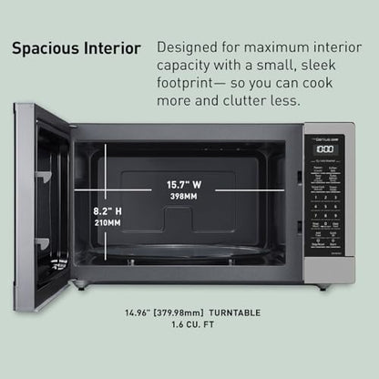 Panasonic NN-SN76LS 1.6 cu.ft Cyclonic Inverter Countertop Microwave Oven 1250Watt Power with Genius Sensor Cooking, 19.44"D x 21.88"W x 11.94"H, Stainless Steel