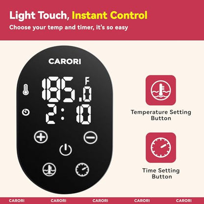 Carori Sous Vide Machine 1100W, Sous Vide Precision Cooker, Ultra Quiet Immersion Circulator with Recipes, Accurate Temperature and Time Control with Adjustable Clamp, Brushless Motor, White
