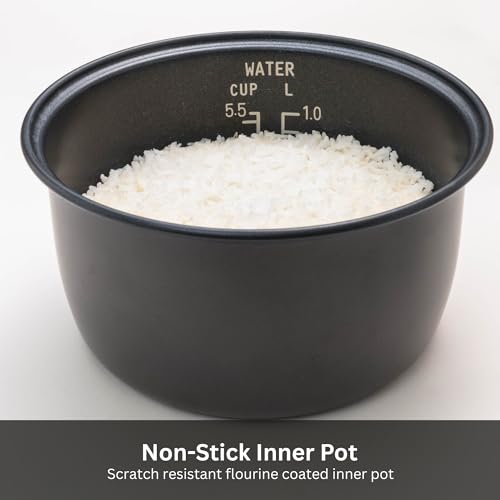 Tiger JAZ-A10U-LF 5.5 Cup Capacity White Rice Cooker with Non-Stick Inner Pot, Retractable Power Cord, and Keep Warm up to 12 hours (Flower)