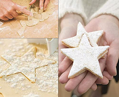 Stainless Steel Cookie Cutters Set, 18 Pieces, Star, Flower, Heart, Circle, Square, Hexagram Shapes