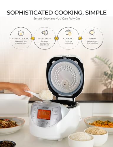 CUCKOO Micom Fuzzy Logic Rice Cooker, 12-Cup Cooked, Silver, CR-0632F