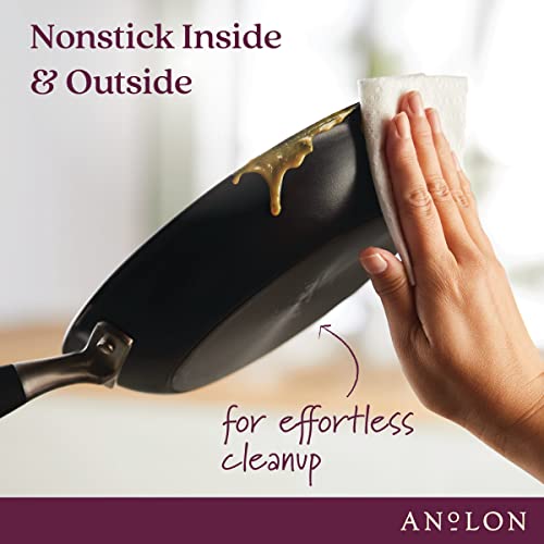 Anolon Advanced Home Hard Anodized Nonstick Skillet, 10.25 Inch – 10 Inch Fry Pan, Non Stick Saute Pan, Durable Cooking Skillet - Onyx