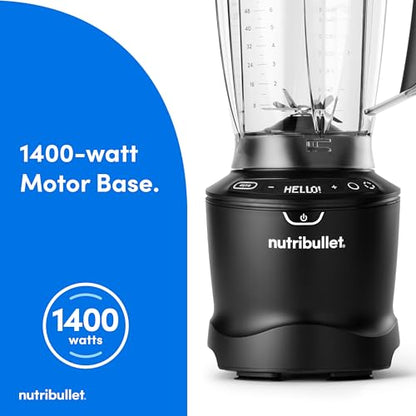 nutribullet SmartSense Blender Combo, 1400W, 64oz Pitcher, 32oz & 24oz Cups, 5-Speed, Smoothies, Ice and Frozen Fruit, Nut Milk, Soup, Matte Black, NBF50700AK