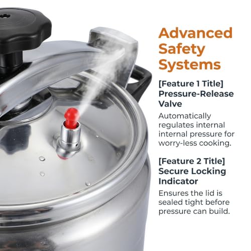 11L Pressure Cooker Aluminum Silver Multi-Cooking Stovetop Pressure Cooker