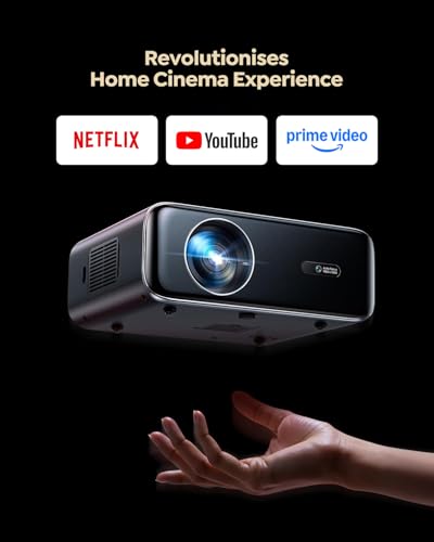 [Built-in Apps/4K Support] Smart Outdoor Projector with WiFi and Bluetooth, Movie Projector, DoIby Audio with Dual Speaker, Auto Focus w/ YouTube&PrimeVideo Proyector, Upgrad P62 Pro