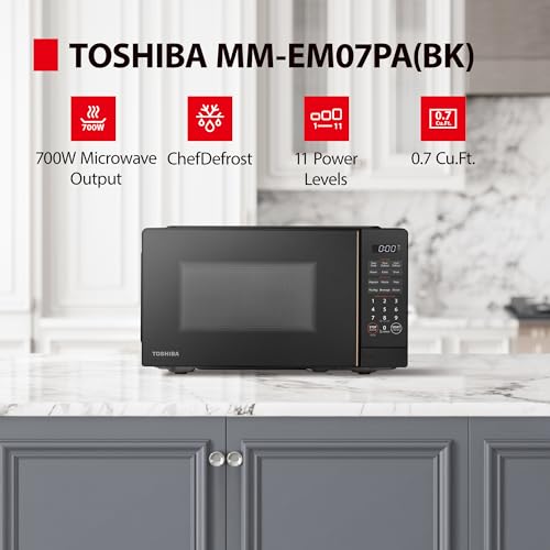 TOSHIBA Countertop Microwave Oven, 0.7 Cu.Ft, 700W, Black