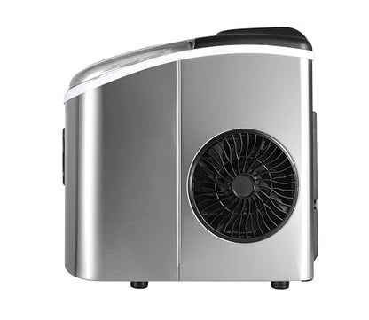 Frigidaire EFIC103-AMZ-SC Counter Top Maker with Over-Sized Ice Bucket, Stainless Steel, Self Cleaning Function, Heavy Duty, Stainless