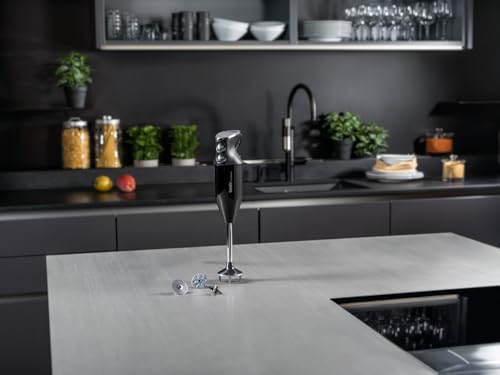 bamix Made in Switzerland M200 PRIME - 2-speed Immersion Hand Blender, 200W 120V 60Hz – Black - Includes 3 Stainless Steel Blades – Aerating, Blending, and Chopping Blades