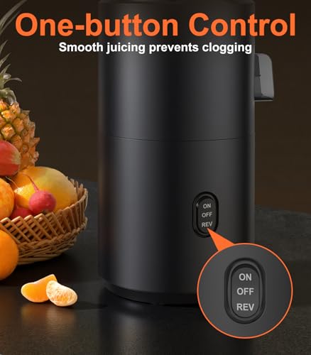 URVIBY Juicer Machines, Cold Press Juicer with Double Press Technology, Large Feed Chute, 400W Motor, High Juice Yield, Easy to Clean, Masticating Juicer for Whole Vegetables & Fruits, Dark Black