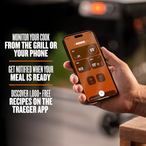 Traeger Grills Woodridge Pro Electric Wood Pellet Grill and Smoker, 970 Sq. In., Outdoor Pellet Smoker Grill with Digital Sensor and Side Shelf, Wi-FIRE Technology, Super Smoke Mode, TFB97JLH