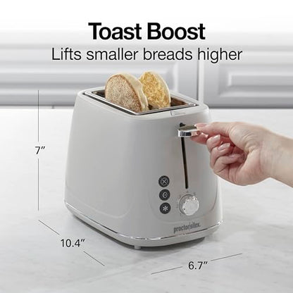 Proctor Silex Plastic 2 Slice Toaster, Bagel, Defrost & Cancel Buttons, Browning Control With 7 Shades, Auto Shutoff, Slide-Out Crumb Tray, Oat White (22660)