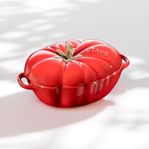 Staub Ceramic 16-oz Petite Tomato mini Cocotte, baking dish, no stovetop save - Cherry