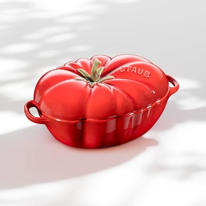Staub Ceramic 16-oz Petite Tomato mini Cocotte, baking dish, no stovetop save - Cherry