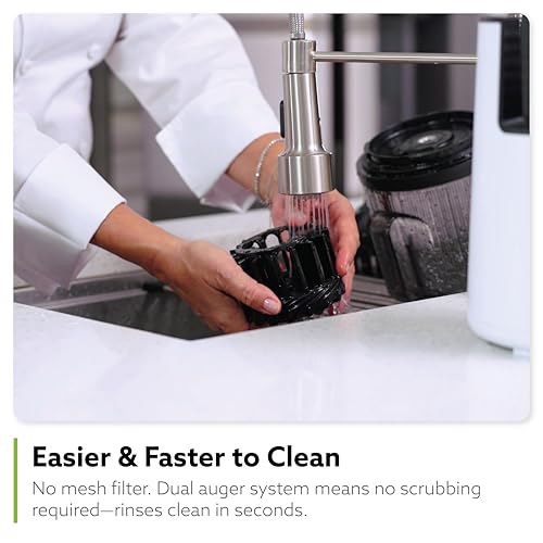 Hurom H70 Cold Press Juicer Machine, Easy to Clean Masticating Slow Juicer, Ideal Balance of Size and Function, Compact, Strainer Free, Self Feeding, Hands Free, with Wide Mouth Hopper (White)