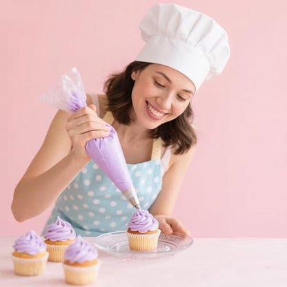 Karebeen Piping Bags and Tips Set, 100pcs Pastry Bags Cakes Decorating Supplies Kit, 3 Cake Scraper, 2 Couplers, 16 Piping Tips, 2 Bag Ties (12 INCH)