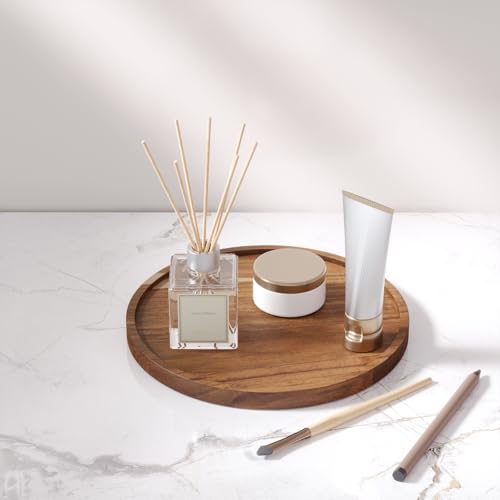 VERTORGAN Acacia Wood Serving Tray,8.7 Inch Decorative Trays Platter for Coffee Table,Living Room,Bar,Party,Mini Charcuterie Boards Cheese Board,Home Decor