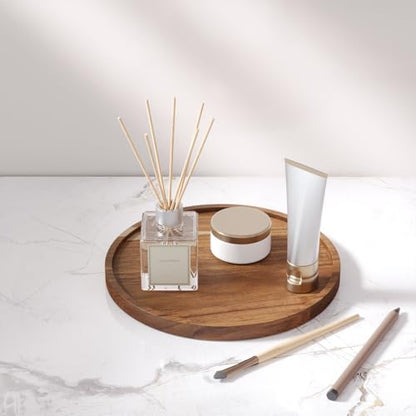 VERTORGAN Acacia Wood Serving Tray,8.7 Inch Decorative Trays Platter for Coffee Table,Living Room,Bar,Party,Mini Charcuterie Boards Cheese Board,Home Decor