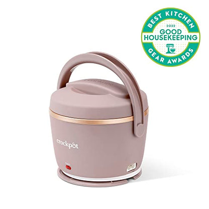 Crock-Pot 20oz Portable Electric Food Warmer, Personal Lunch Box Keeps Food Spill-Free & Warm, Ideal for Travel, Work, School, Car, On-the-Go, Dishwasher-Safe, Giftable, Blush Pink