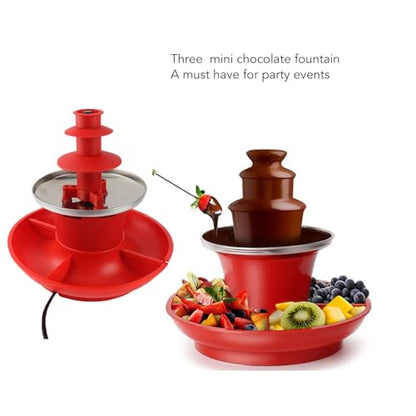 FOSA Chocolate Sauce Fountain Party Fountain, 3 Tier MINI Chocolate Sauce Fountain, Electric Melting Machine with High Capacity for BBQ Sauce,Ranch,Nacho Cheese