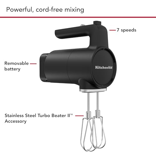 KitchenAid Go Cordless Hand Mixer, battery included, KHMR762