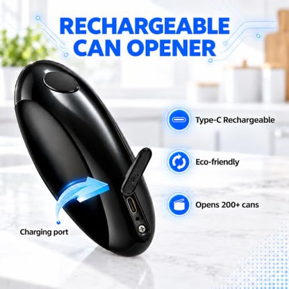 PPLJQS black Cordless Electric Can Opener, Rechargeable Kitchen Gadget