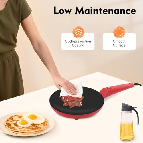 Kankyday Crepe Maker, 8-Inch Electric Crepe Pan, 550W Nonstick