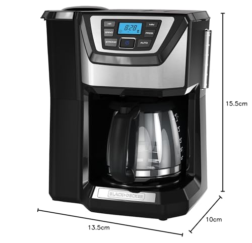 Black and Decker BLACK+DECKER 12-Cup Mill and Brew Coffeemaker, Black, CM5000B