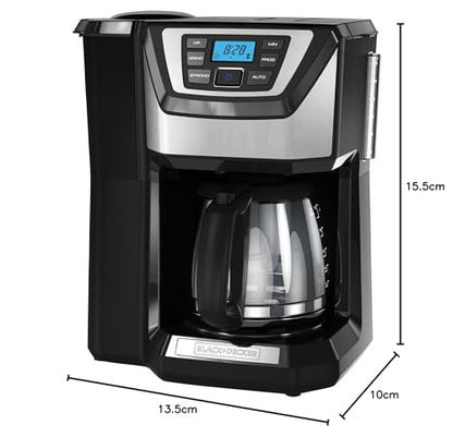 Black and Decker BLACK+DECKER 12-Cup Mill and Brew Coffeemaker, Black, CM5000B