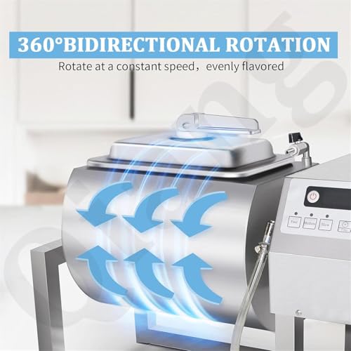 Commercial Automatic Vacuum Tumbler Marinating Machine, 18l Meat Tumbler Machine Three-Speed Bidirectional Rotation Rapid For Chicken Steak Burger Shop